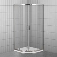 Feridras Box Doccia 80x80 90x70 2 Ante Semicircolare Scorrevole Cristallo Bagno - Dimensioni: Semi Circolare 80 x 80 x 185 cm