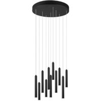 Lampada Sospensione Led Dimmer Rotonda 11 Tubi Nera Tabular GD Trio