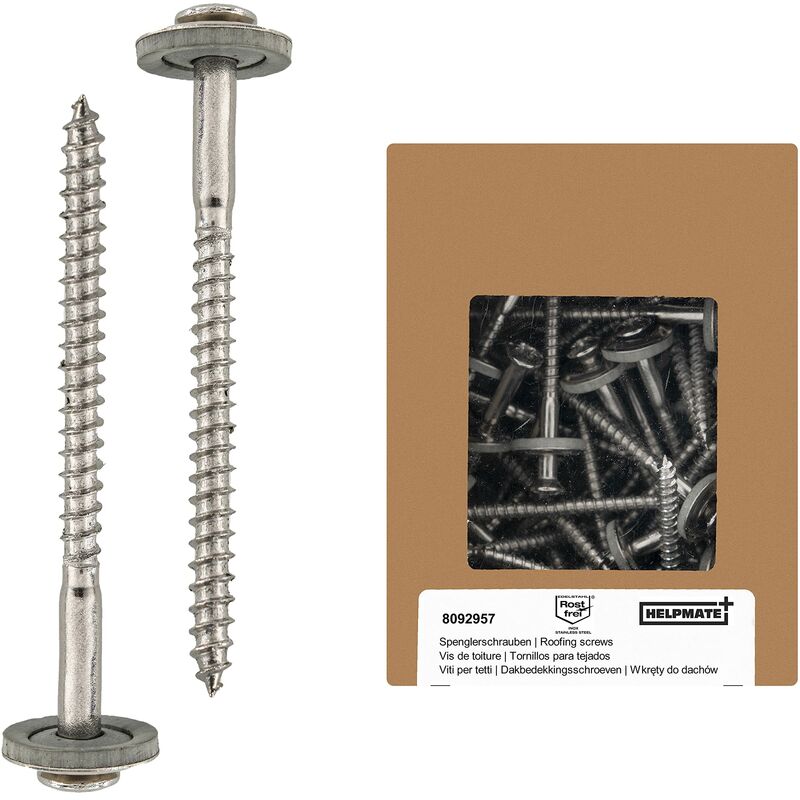 Viti Spengler 4,5x25mm, Acciaio Inox A2, Con Guarnizione EPDM - Confezione Da 50 Pezzi