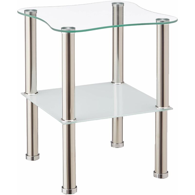 HAKU Möbel Tavolino, acciaio inossidabile, acciaio inossidabile bianco, L  40 x P 40 x A 47