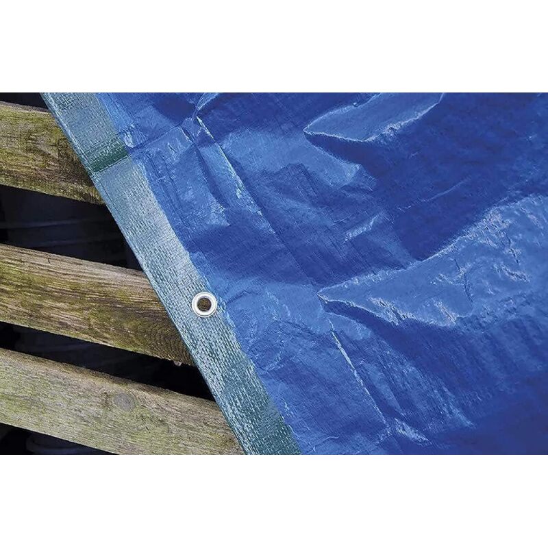 Telone Occhiellato 3x4 Metri - Impermeabile Bicolore Verde/Blu | 90g/m² Per Esterno - Foto 4