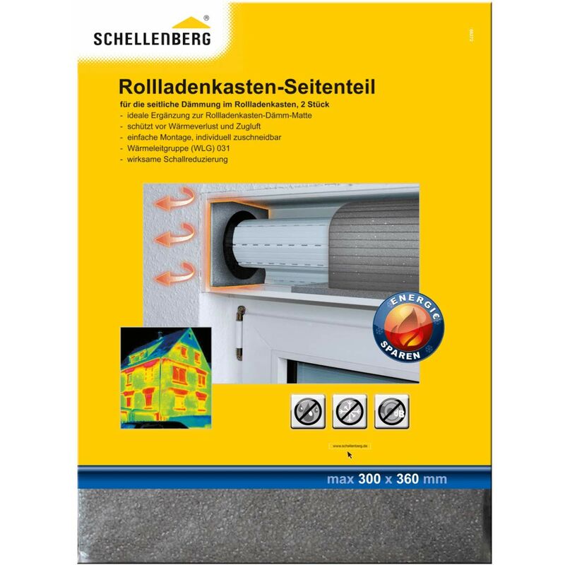 Schellen 66272 - Isolante per cassonetto tapparella avvolgibile in 2 pezzi,  30 x 36 cm, 15 mm