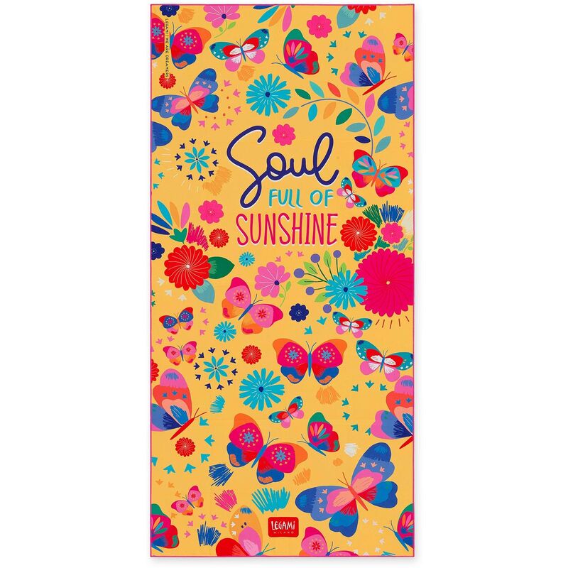 Telo Mare Legami - 85x180 Cm, Ultra Assorbente, Asciugatura Rapida, Tema Butterfly