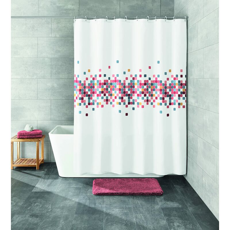 Kleine Wolke Cora - Tenda da Doccia in Tessuto PES, Multicolore, 180 x 200  cm