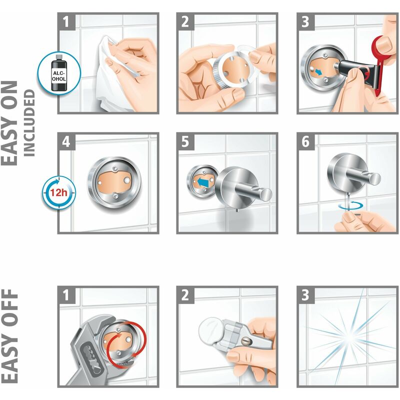 Mensola in vetro tesa LUUP in vetro satinato, supporto cromato - mensola da  bagno per montaggio a parete senza foratura, soluzione adesiva inclusa -  70mm x 550mm x 120mm