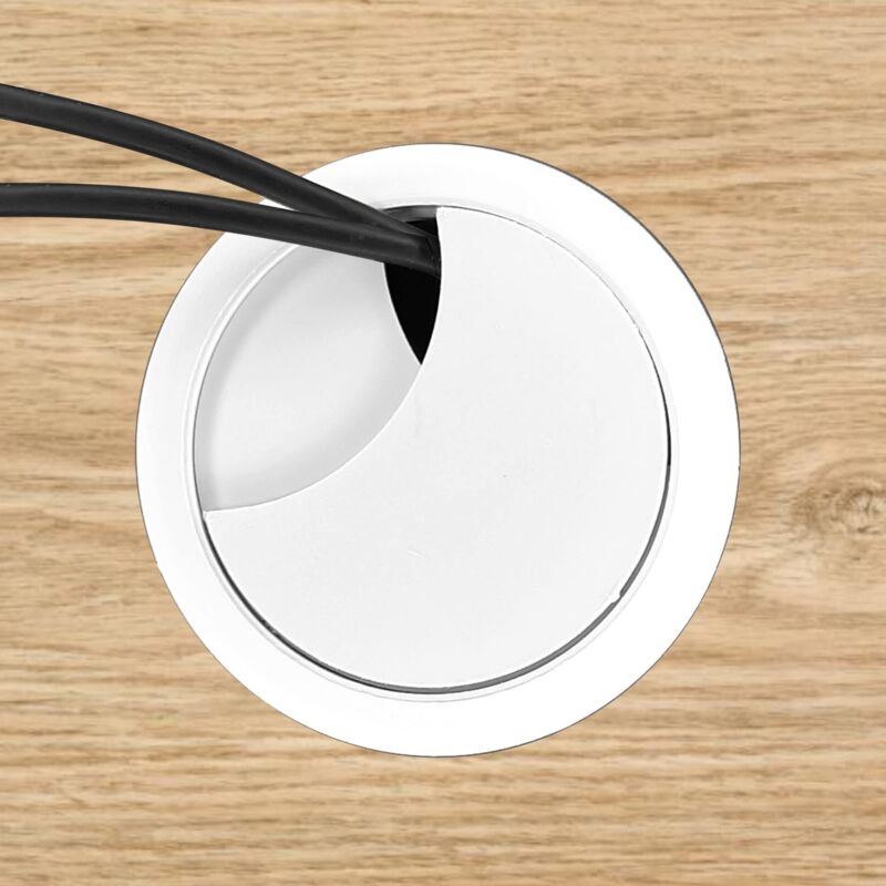 2 Passacavi Da Scrivania Tondi - Grigio, 80 Mm, Per Organizzare Cavi Elettrici - Foto 11