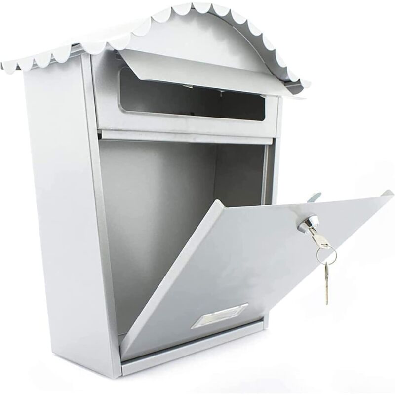 Cassetta Postale 'HOUSE' Argento - 290x205x70mm, Con Chiavi E Ganci Per Parete - Foto 6