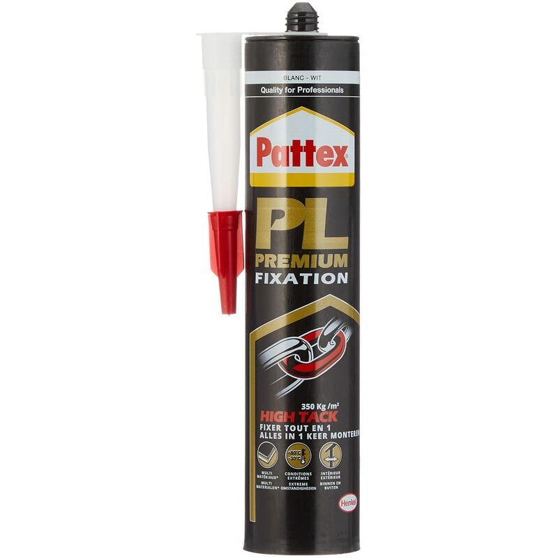 Pattex PL Premium Fissaggio Bianco, colla forte interno ed esterno, colla di  fissaggio ad forte adesione, colla tutti materiali con mantenimento  immediato, cartuccia 460 g