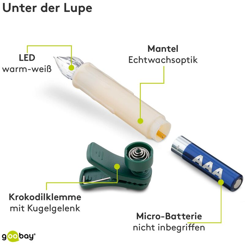 Set 5 Candele LED in Cera con Telecomando - GOOBAY