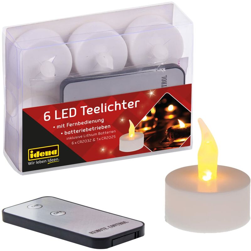 Candele per Albero di Natale Alimentate a Batteria, Set di 6 Candele Natalizie a LED Senza Fiamma, Kit di Luci per Candele Natalizie a Batteria, Ornamento Tremolante di Candele a Colonna in