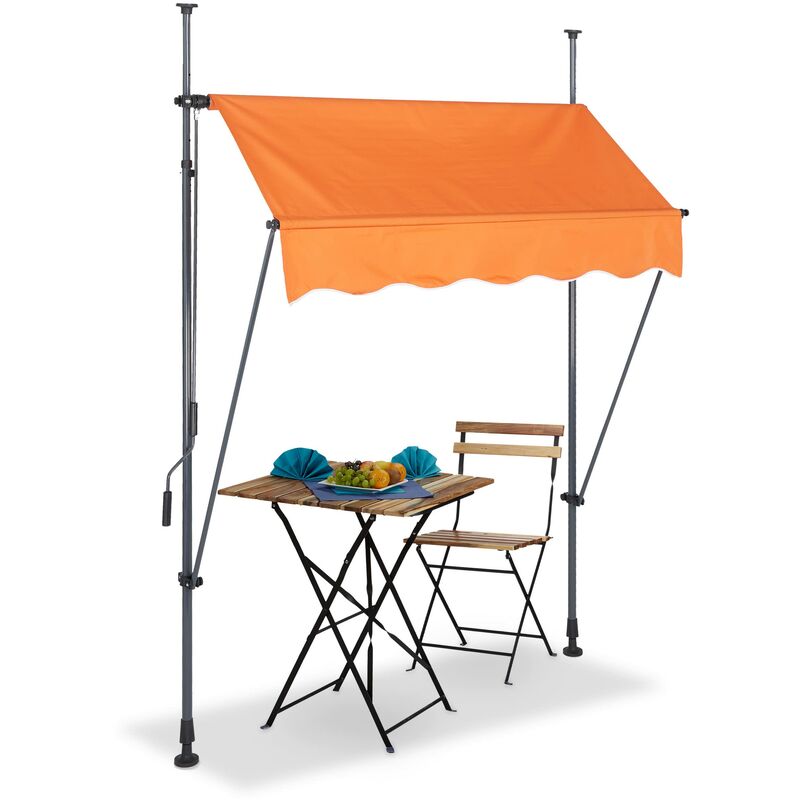 Relaxdays Tenda da Sole, Protezione per il Balcone, Regolabile, senza Forare,  a Manovella, 250 cm di