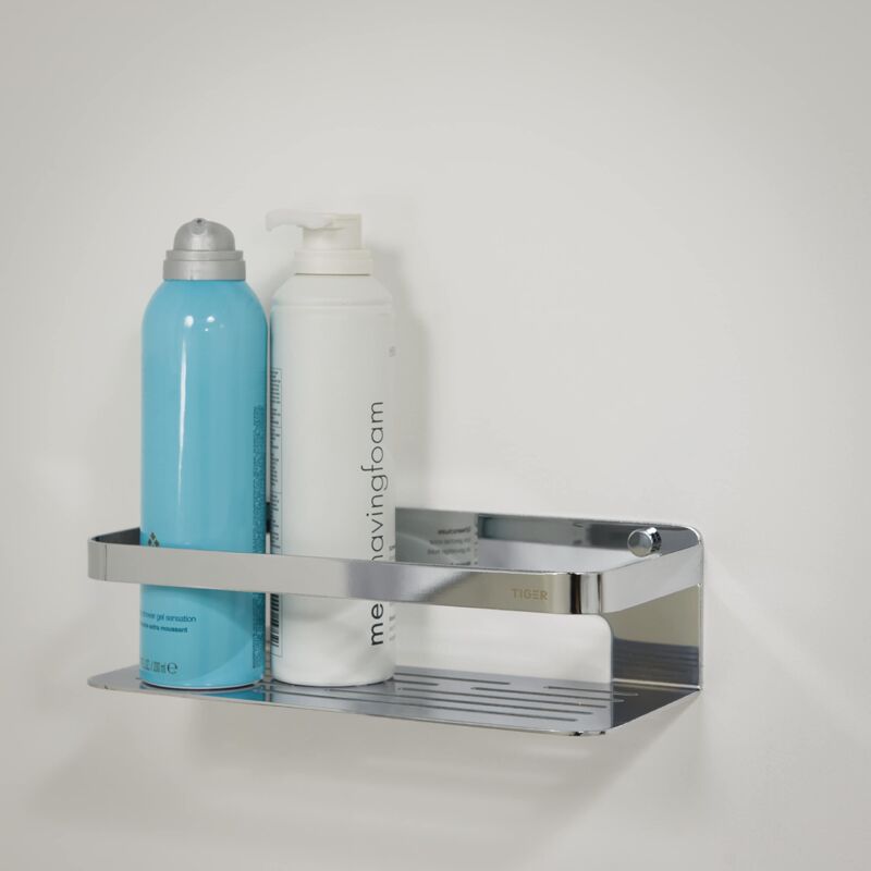 Tiger Dock Portarotolo Con Mensola In Acciaio Inox Spazzolato - 15x8.5x9.5 Cm - Design Premium Per Bagno - 3