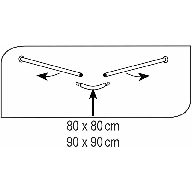 eloxal RIDDER 595100-350 Bastone Universale per Tenda Doccia Diametro 25 mm 