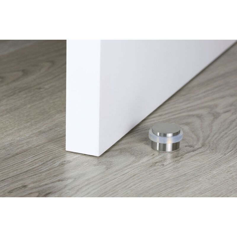 Fermaporta Adesivo EVI In Acciaio Inox - Gomma Silicone Nera, 45x14mm, Design Moderno E Discreto - Foto 2