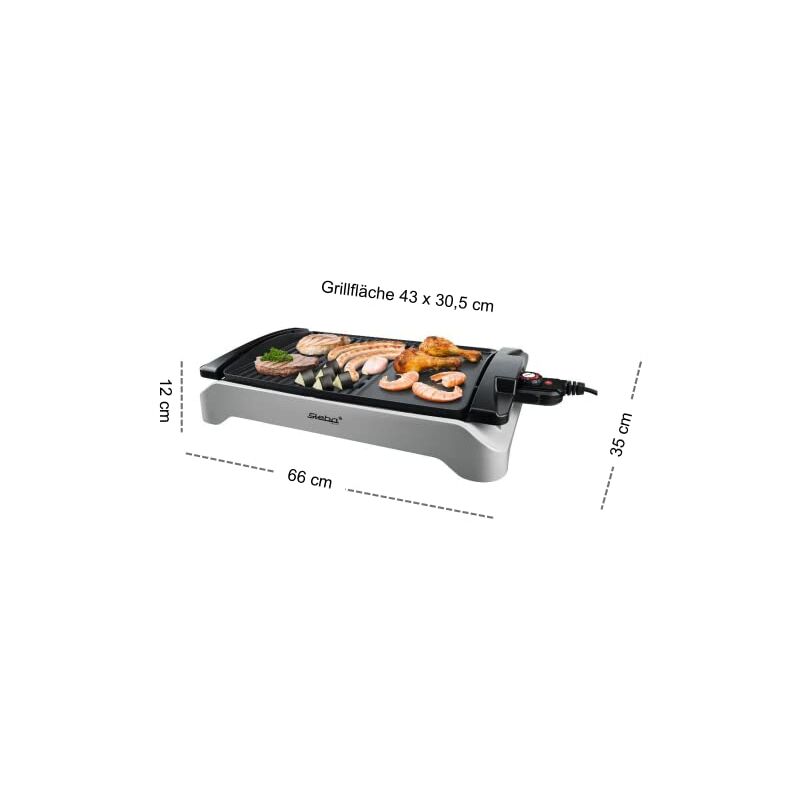 Grill Elettrico Antiaderente 3 in 1 + Vassoio Di Raccolta- 1800W Apertura a  180°