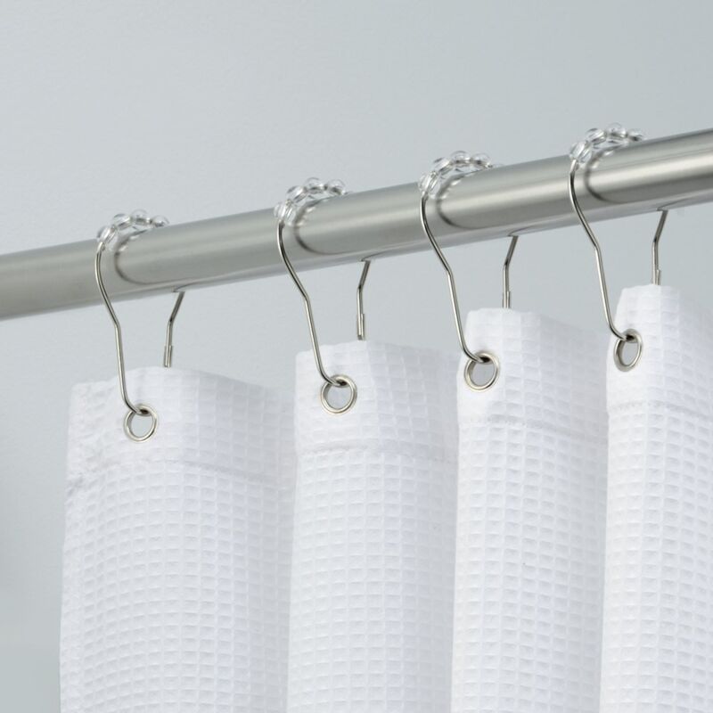 Set Di 12 Anelli Per Tenda Doccia Trasparenti In Plastica, Ganci Apribili, Diametro 6 Cm, Per Asta Doccia Tradizionale
