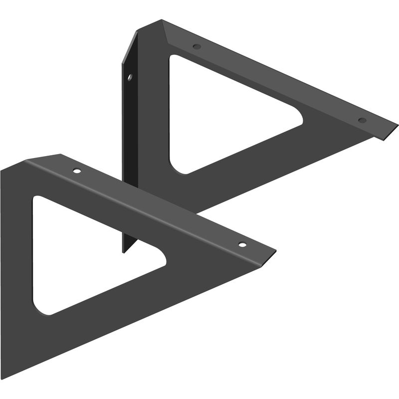 CHENGL Staffa Triangolare 2 Pezzi di Vernice Superficie di Legno Staffa di mensola a Muro di quadrilatero massello di Abete Montare scaffali Angolo Nascosto Senza tavola di Legno Nero,180×180mm 