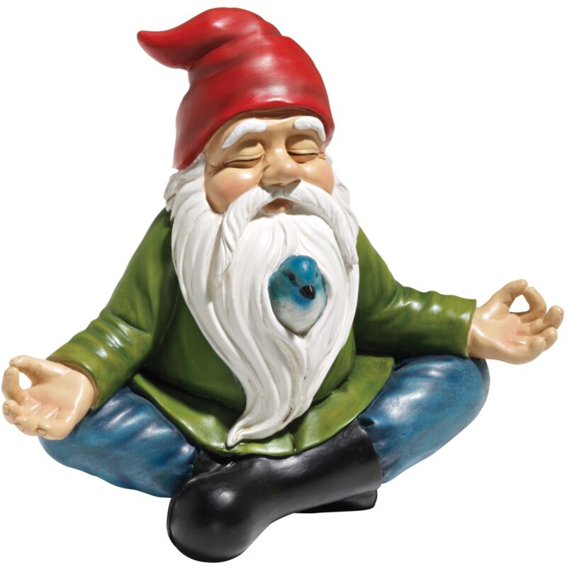 Design Toscano Gnomo da giardino Zen Statua, poliresina, a colori, 20,25 cm