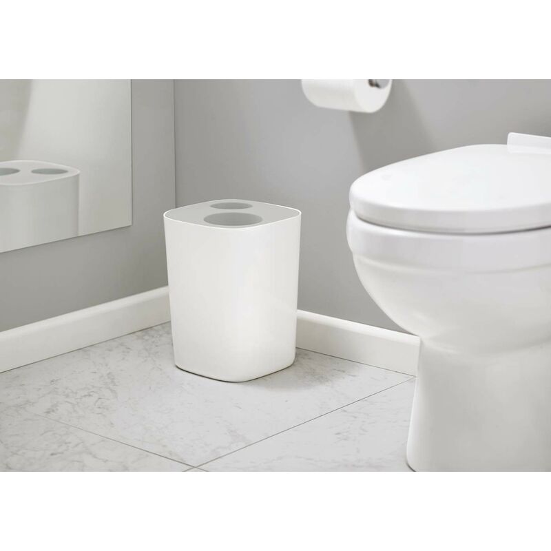 Joseph Joseph Split bagno raccolta differenziata, Plastica, Colore:  Bianco/Grigio, 21 x 21 x 28 cm