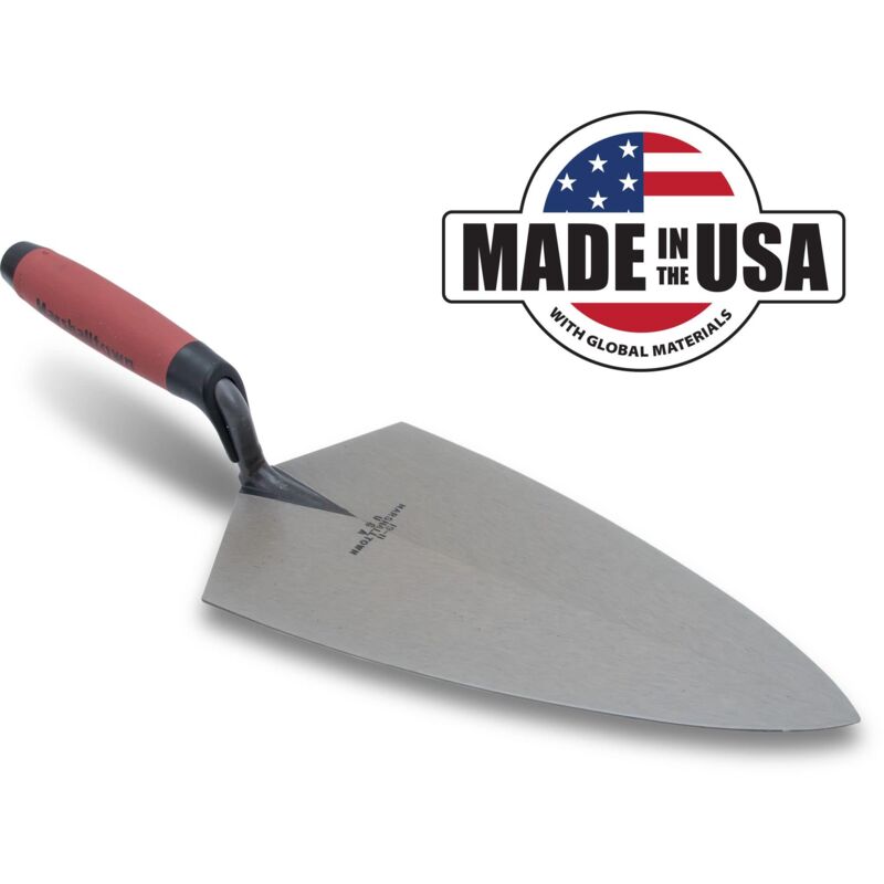 Marshalltown ATH114S 16942 Archeologia-Cazzuola a Punta Rigida in Stile londinese con Fondina-Manico in Legno, Acciaio al Carbonio, 102x51 mm, Argento