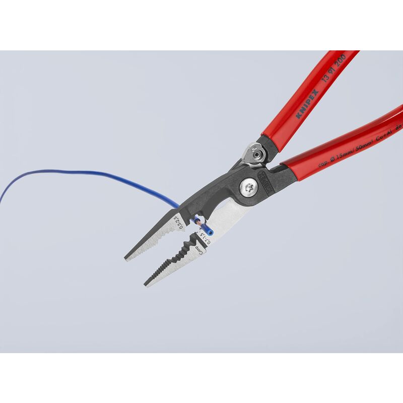 Knipex Pinza per Elettroinstallazioni Bonderizzata Nera, Rivestiti in  Resina Sintetica 200 Mm 13 91 200