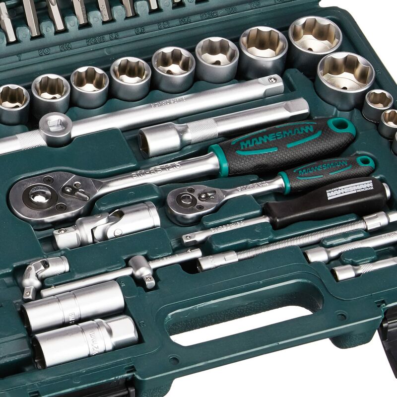 Mannesmann - M 2055-SL – Set chiavi a tubo, 1/4 e 1/2, 94 pz.