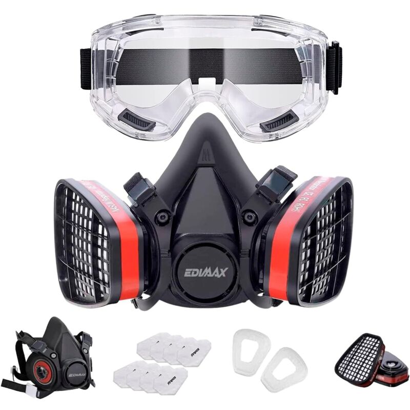 Maschera Antigas Con 8 Filtri - Protezione Per Verniciatura, Lavori Edili E Fumigazione - Foto 6