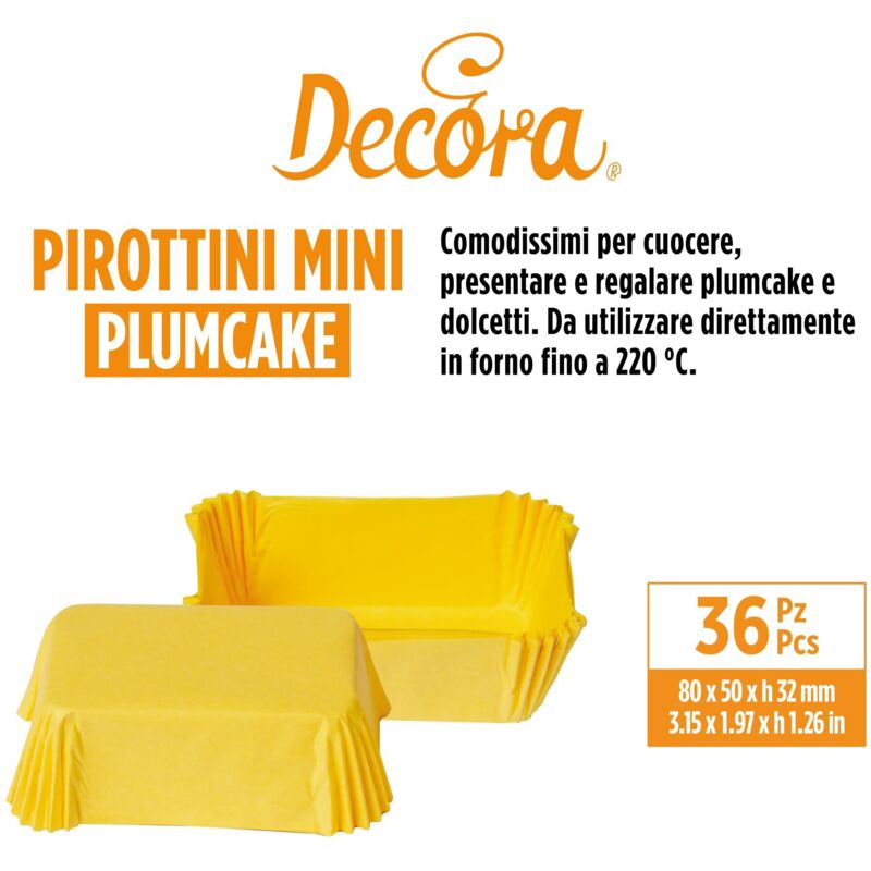 20 Pirottini Decora Per Plumcake - 8x5x3.2 Cm, Gialli, Resistenza Fino A 220°C, Made In Italy - Foto 10