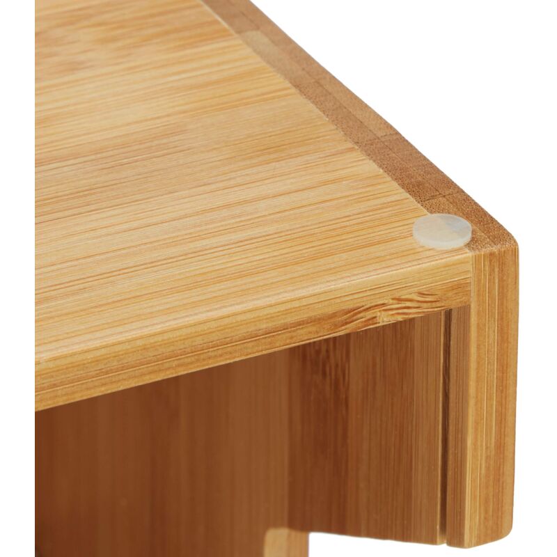 Porta Utensili Da Cucina In Bambù - Nero, 3 Scomparti, Con Fori Di Drenaggio E Maniglie, Organizer Da Banco O Parete - copertina