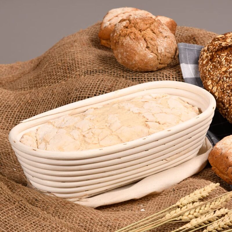Cestini Per Lievitazione Pane In Polpa Di Canna - 6 Pezzi Ovali Con Coperchio Per Panificazione - Foto 7