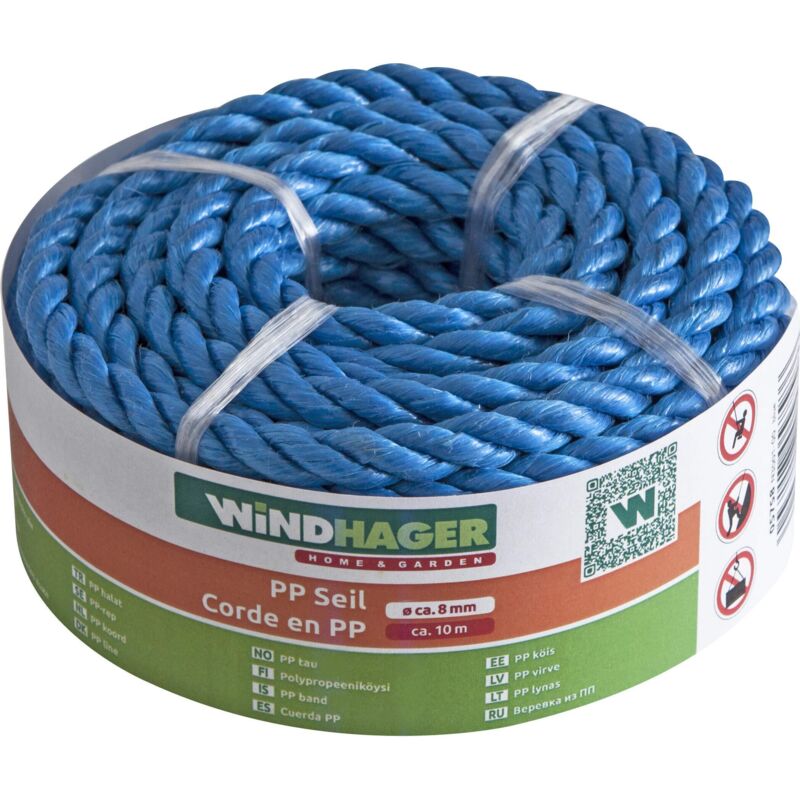 Corda In Polipropilene Nera - 8mm X 20m, Carico 7500N, Per Campeggio, Giardinaggio E Sopravvivenza - Foto 11