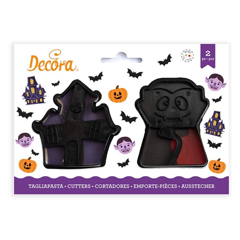 Decora Set 2 Tagliapasta Halloween: Vampiro E Casa Infestata, Made In Italy, 7,5-8 Cm - 2