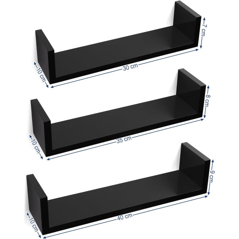 Mensole da parete in metallo stile industriale portata 15 kg/set di 2