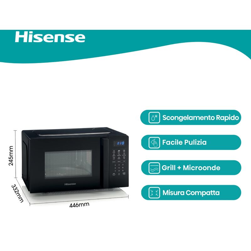 HISENSE - H20MOWP1HG Forno Microonde Con Grill Capacità 20 Litri