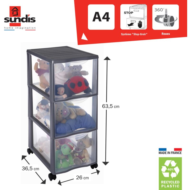 Cassettiera Plastica Trasparente 10 Cassetti A4 - Orgamix, 81.5 Cm, Per Ufficio, Archivazione Documenti, Made In France - Foto 11