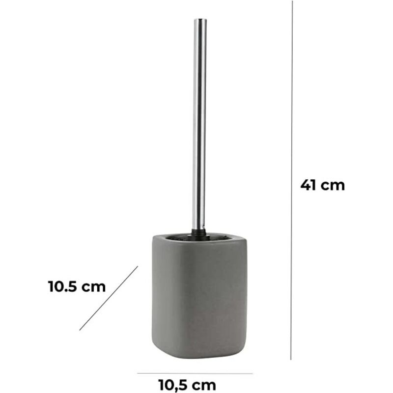 Porta Scopino WC Ceramica Baroni Home - Design Moderno, Bianco, 10.5x41 Cm - Foto 13