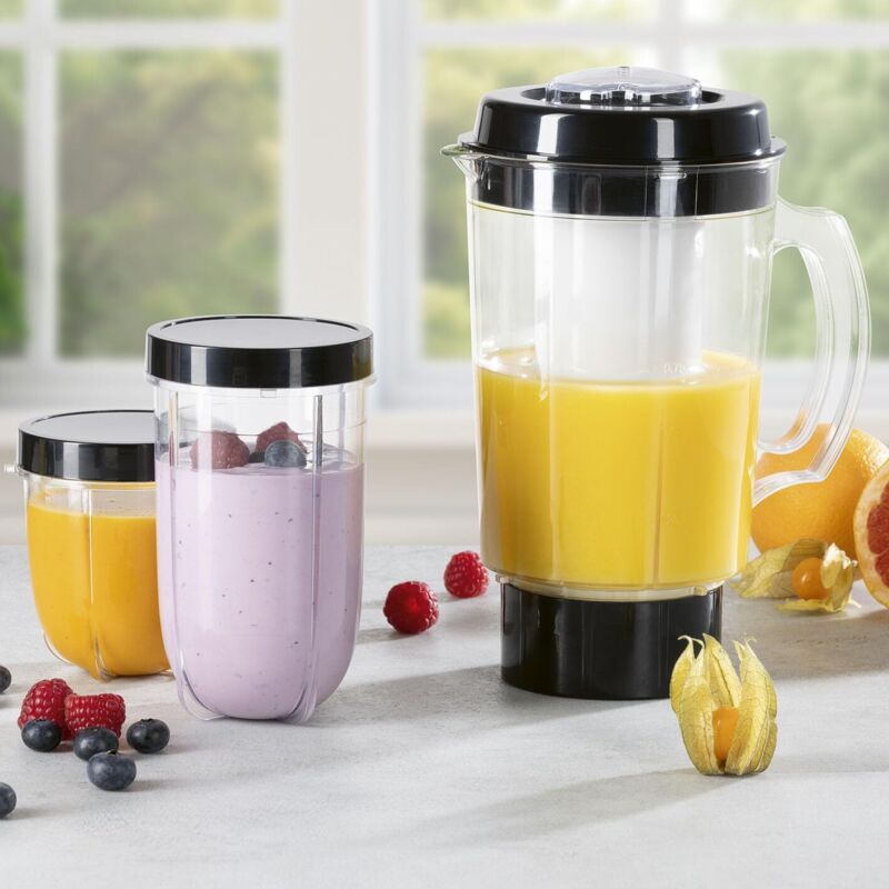 GOURMETmaxx Mr. Magic Power Pro Mixer 400W – Frullatore Da Tavolo Con 3 Bicchieri E Coperchi Da Viaggio, Set Accessori L Per Smoothie E Frullati