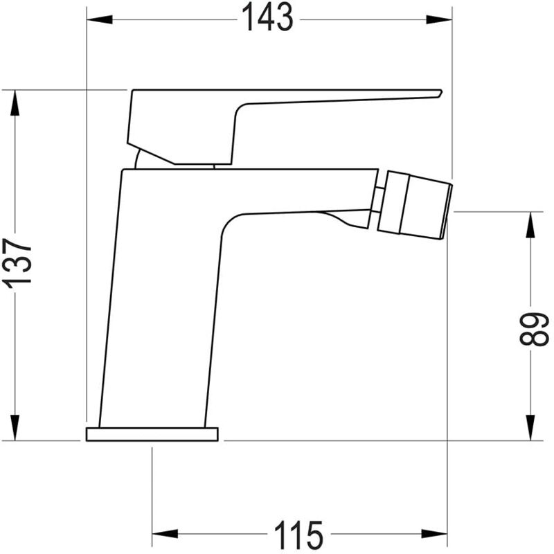 Miscelatore Monocomando Per Bidet VER - Design Sottile E Quadrato Cromato - Foto 7
