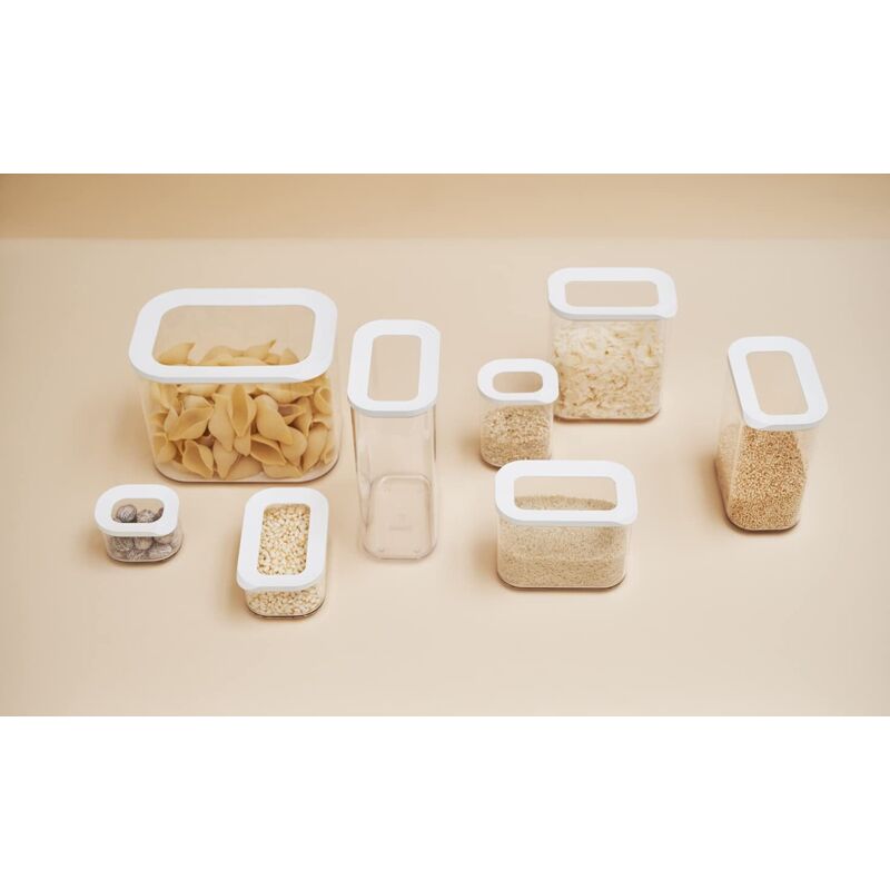 Set 3 Contenitori Ermetici Per Alimenti Secchi - Trasparenti, Impilabili, Senza BPA, Con Coperchio A Tenuta - Per Farina, Zucchero, Pasta, Snack