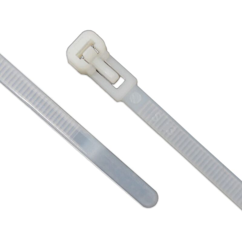 LPGLed Fascette In Nylon Riutilizzabili, 4x200 Mm, Confezione Da 100 Pezzi, Bianche, Diametro Tenuta 45 Mm, Resistenti Da -35°C A +85°C - 3