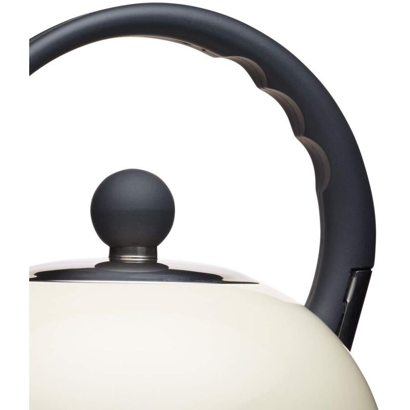 Bollitore KitchenCraft Living Nostalgia 1,3L - Fischiante, Per Induzione, Garanzia 10 Anni, Colore Crema - Foto 10