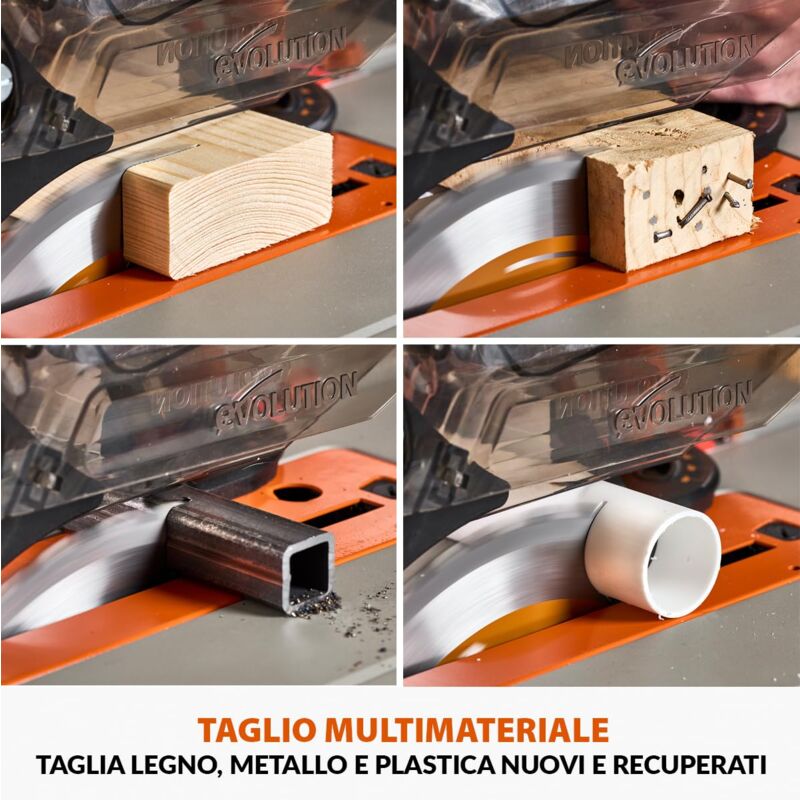 Evolution Power Tools R255TBL Sega Da Banco - 1650W, Taglio Multimateriale, Lama TCT Inclusa - Foto 10