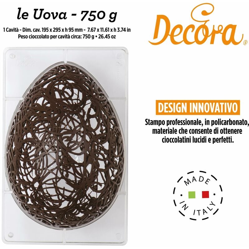 Decora 0050063 Stampo Uova Policarbonato 750 G 1 Cavita' Da 195 X 295 Mm