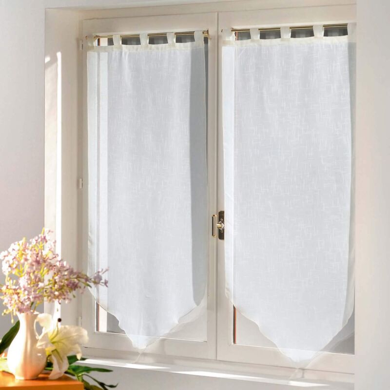 Tenda A Onde Con Occhielli Douceur D'Intérieur Luminea - 140x240 Cm - Tessuto Uni In Poliestere - Colore Bianco Puro - Per Soggiorno E Camere