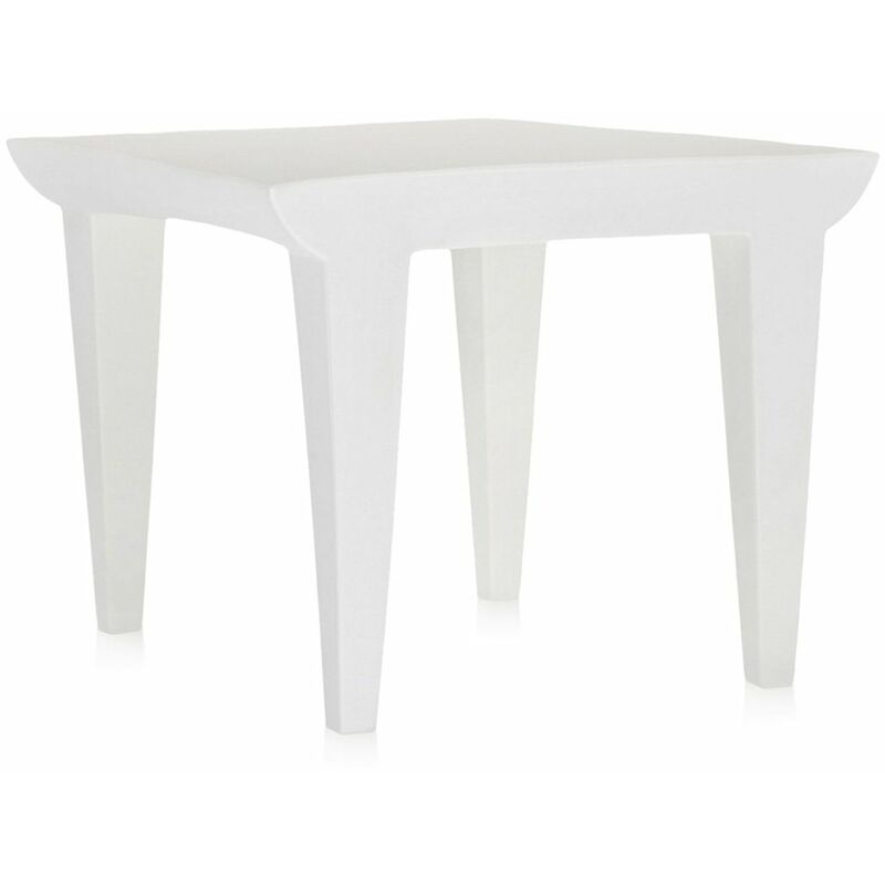 Kartell Tavolino Bubble Club, Polietilene colorato in Massa, Bianco Zinco,  51,5 x 51,5 x 41,5 cm