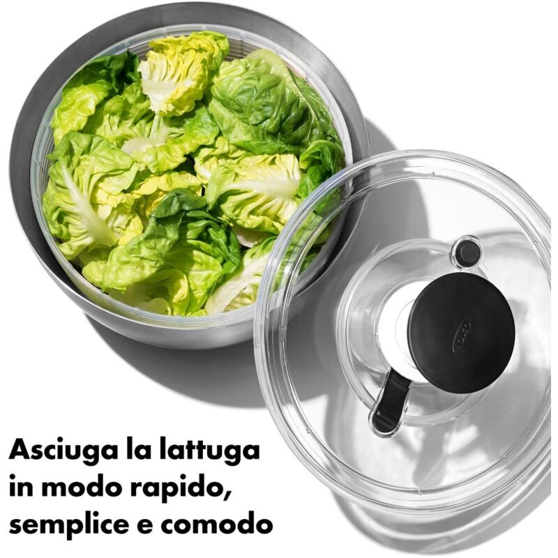 OXO Steel Centrifuga per Insalata in Acciaio Inox