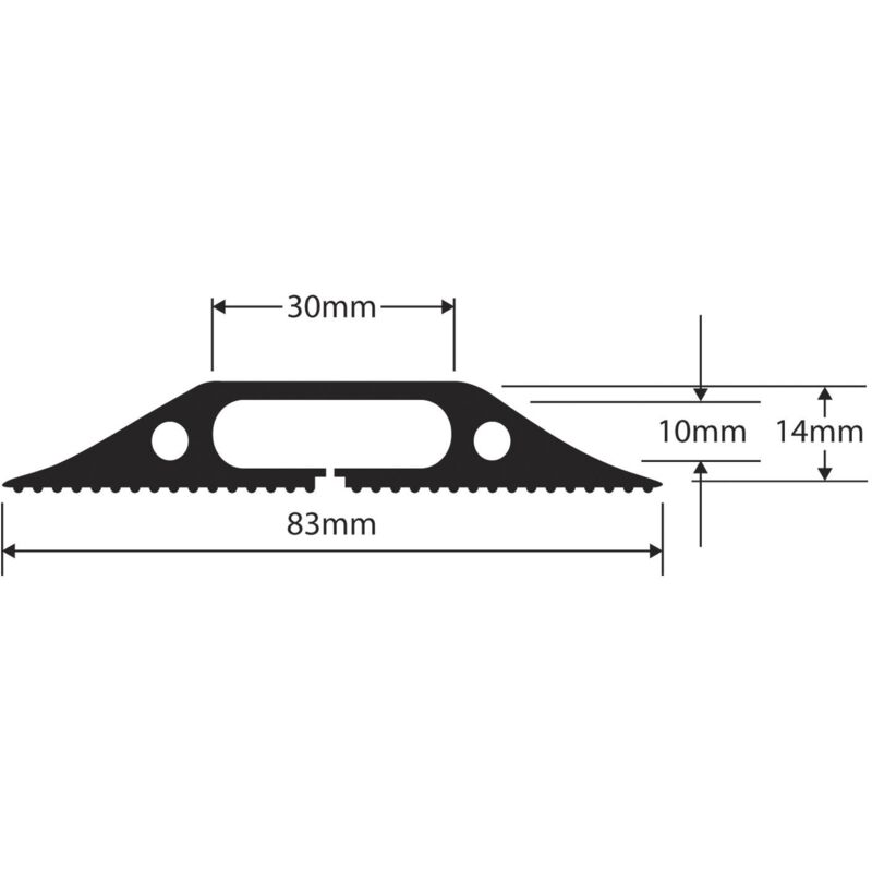 PVC Canalina Passacavi Pavimento Cavi Durevole Calpestabile Cavità Cavo Protezione Copricavi Proteggere Copertura Per La Casa, Ufficio(Color: Black, S: 2m - 3