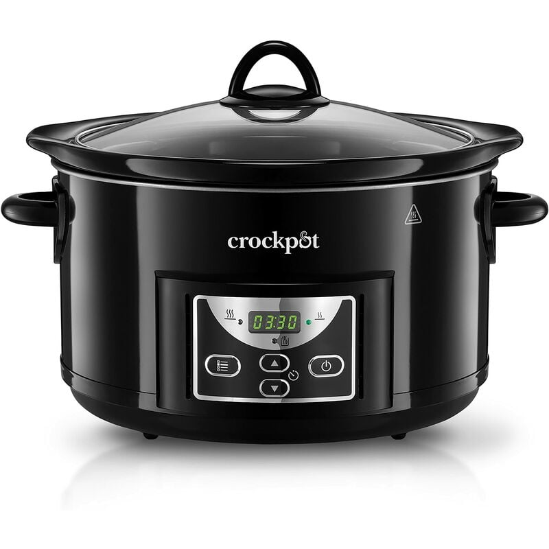 Crock-Pot Slow Cooker, Digitale e Programmabile, Capacità 4.7 Litri, Ideale  per 5 Persone, Nero