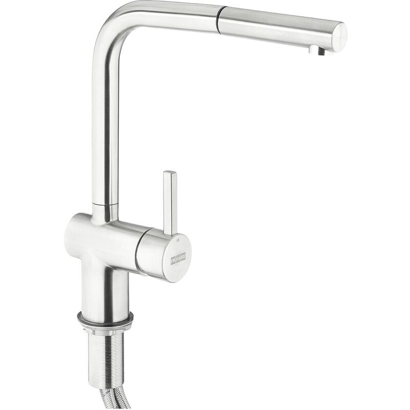 Franke Kitchen Systems - Solido rubinetto in acciaio inox Atlas con  erogatore estraibile, miscelatore monocomando, alta pressione con doccetta  estraibile