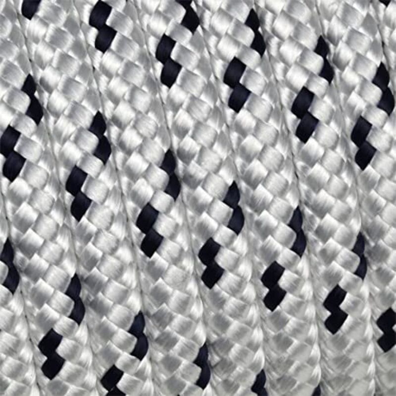 Corda Trecciata Poliestere 4mm - 100 Metri Bianco Con Blu - Resistente Agli UV E Intemperie - Foto 4